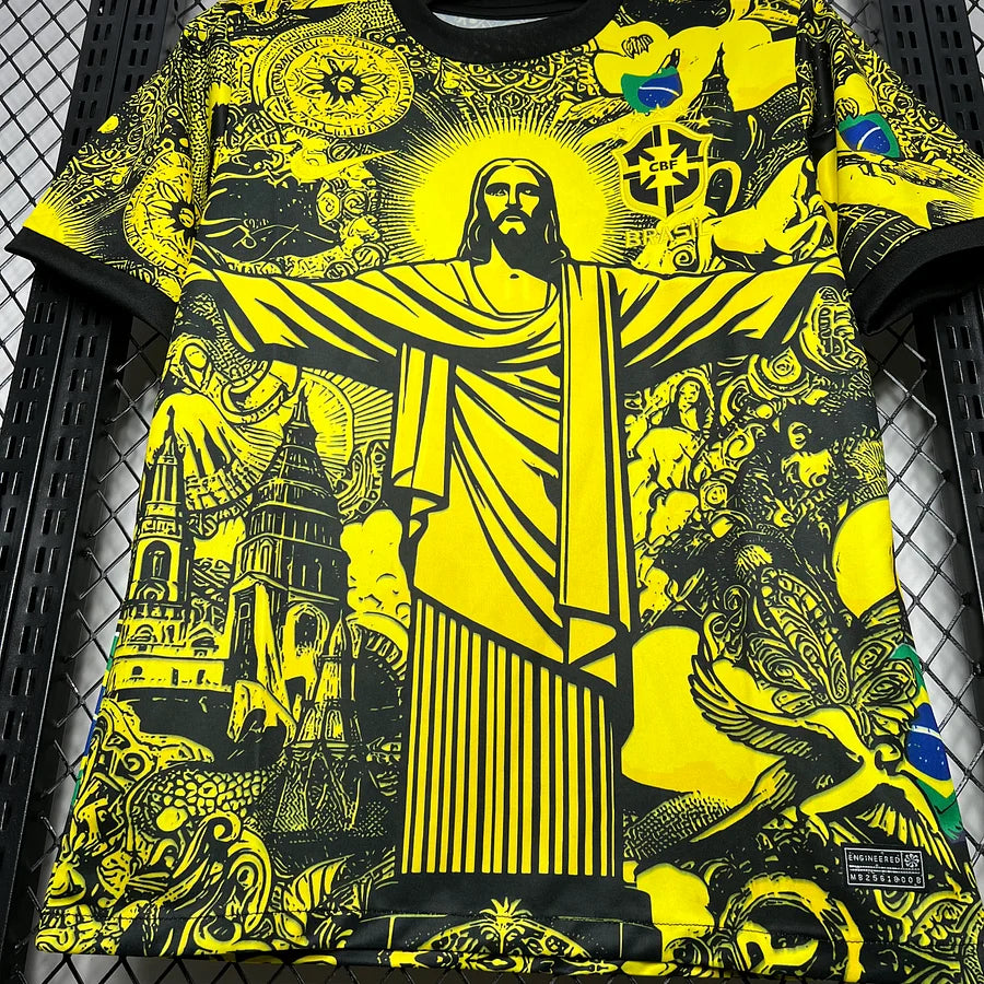 jersey Brésil jaune inspiré équipe nationale collection 2024 2025