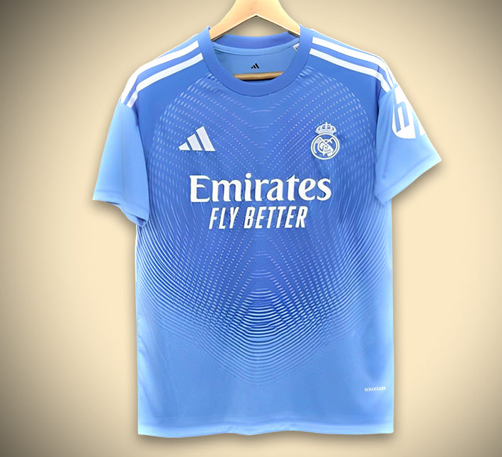 Maillot Réal Madrid Avant-Match Édition Blue 2025-2026 vue de face