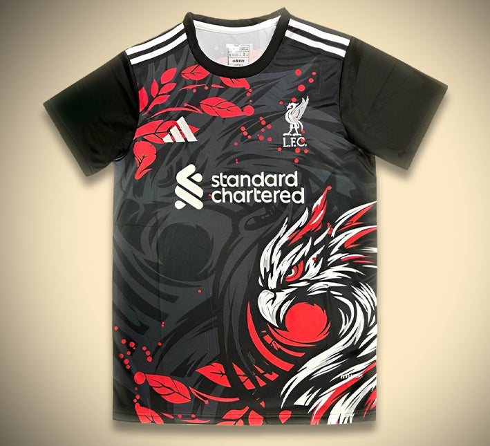 maillot de football concept Liverpool noir édition 2024 2025