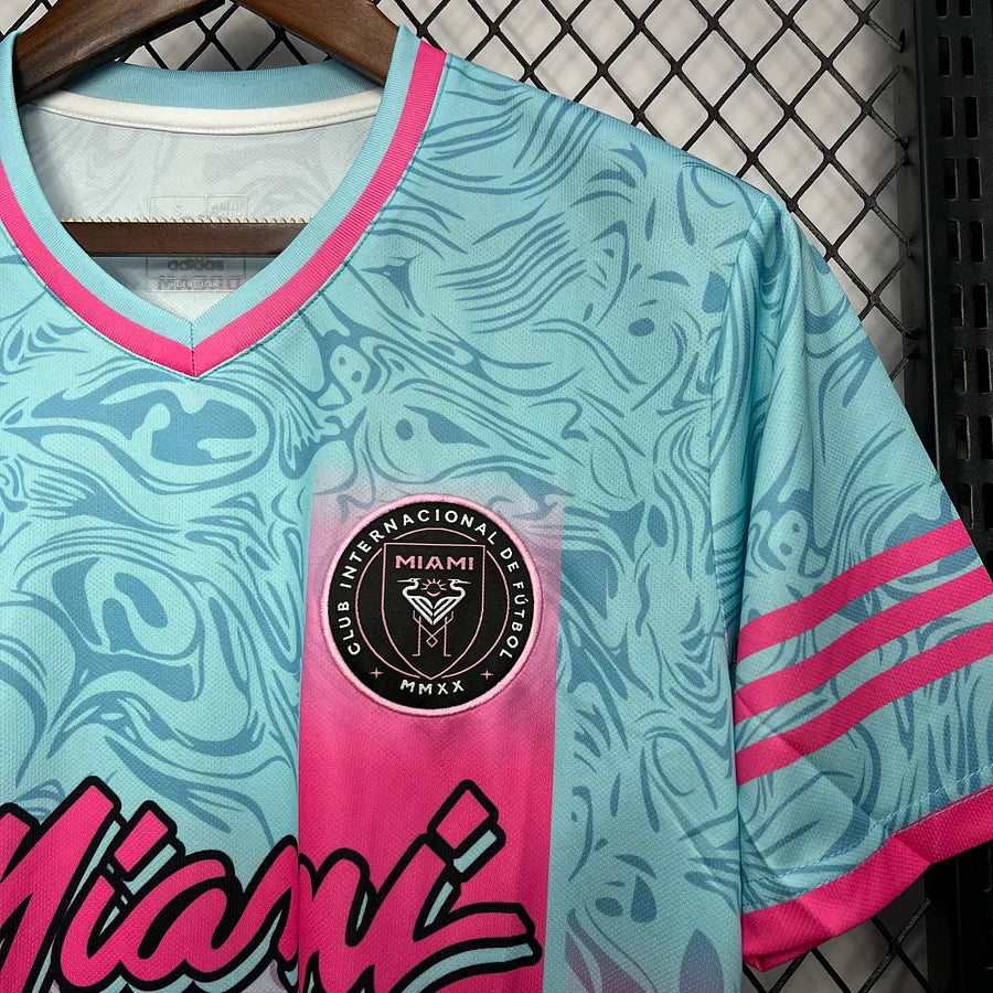 maillot concept Inter Miami saison 2024 2025 rose noir avec logo club