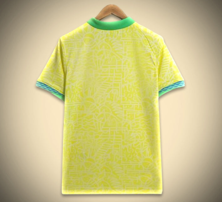 Maillot de football jaune Brésil pour supporter à domicile