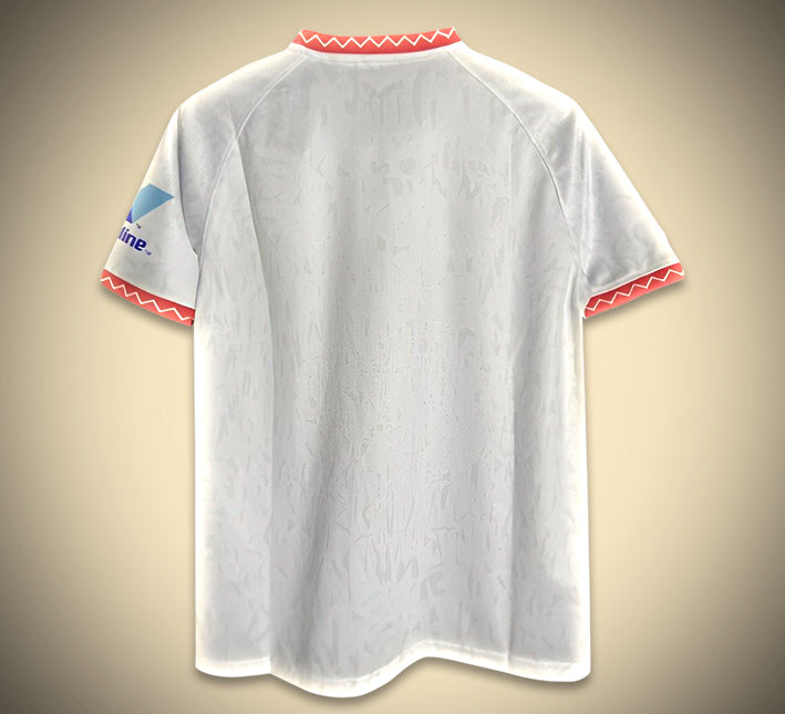 Maillot domicile FC Séville saison vingt quatre vingt cinq rouge et blanc