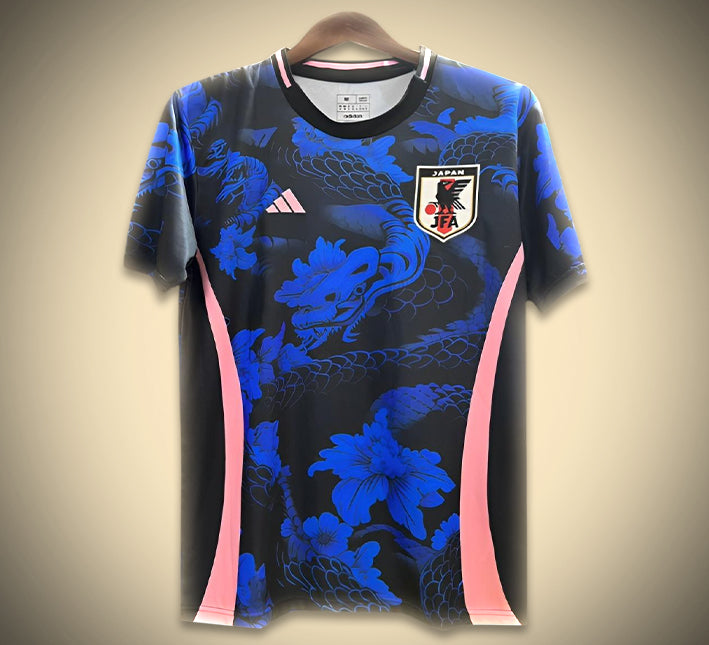 maillot concept Japon dragon noir et bleu pour fan de football