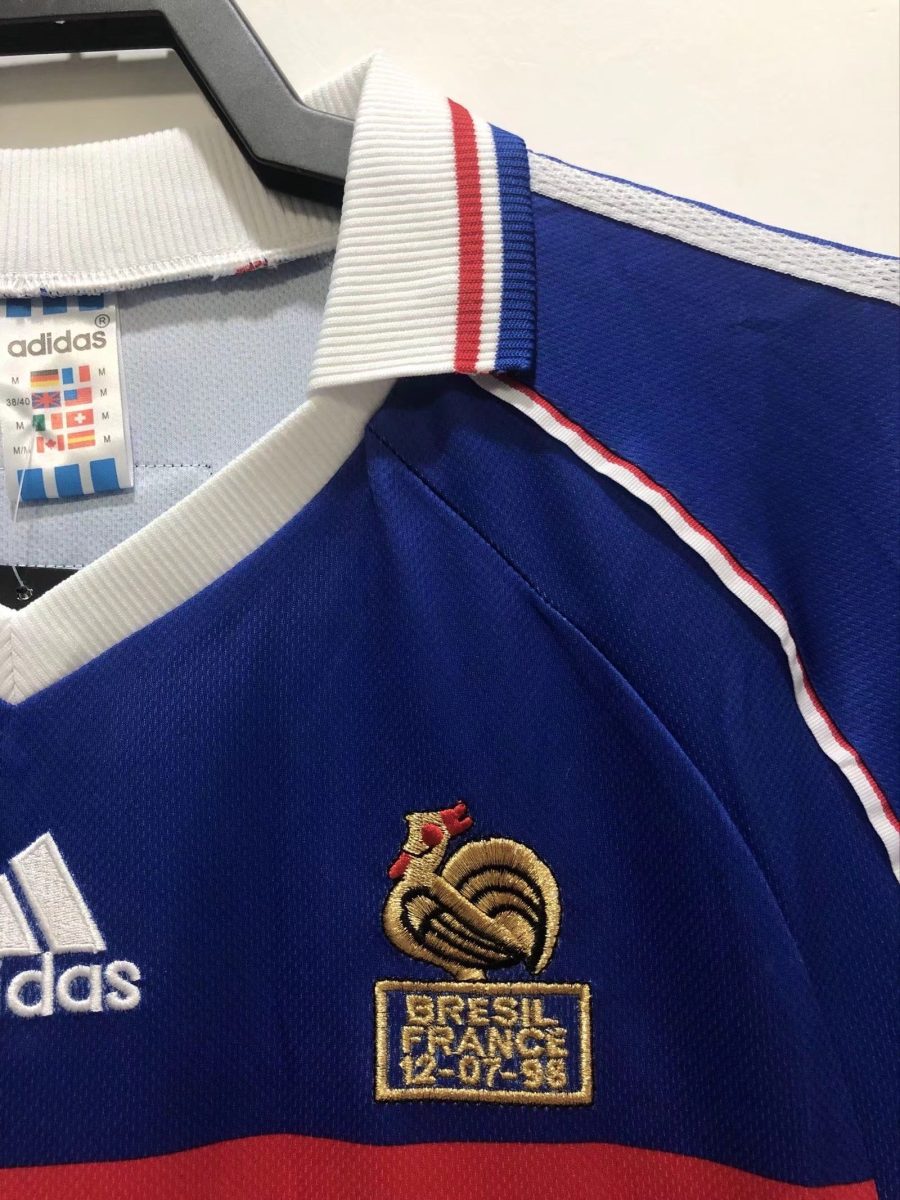 Jersey rétro France 1998 domicile style vintage football