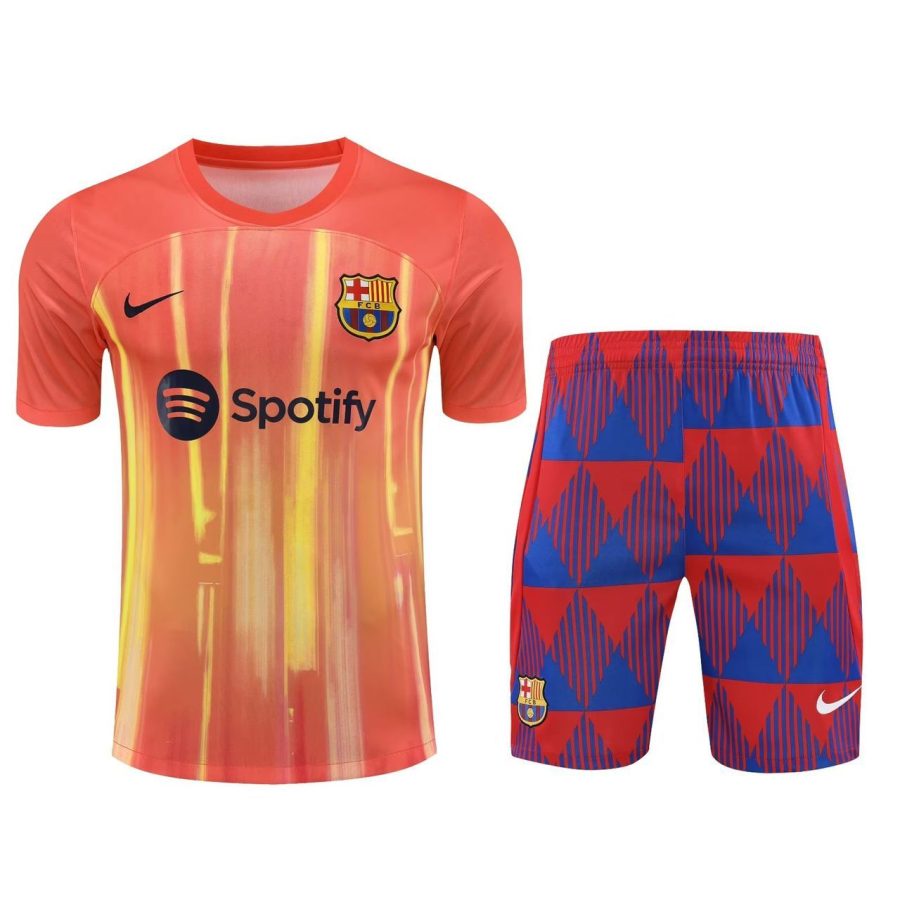 Kit d’entraînement FC Barcelone orange 2023-2024