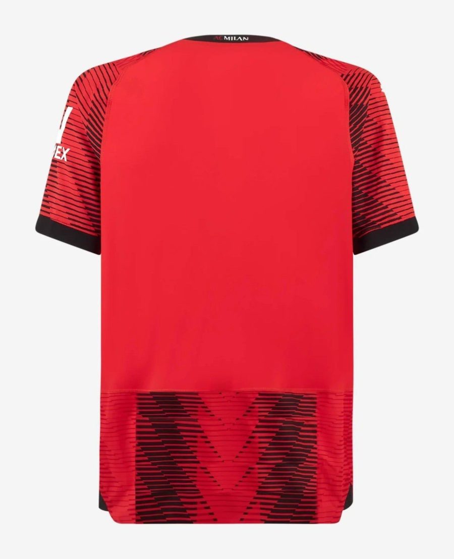 maillot domicile AC Milan saison 2023 2024 rayures rouges et noires