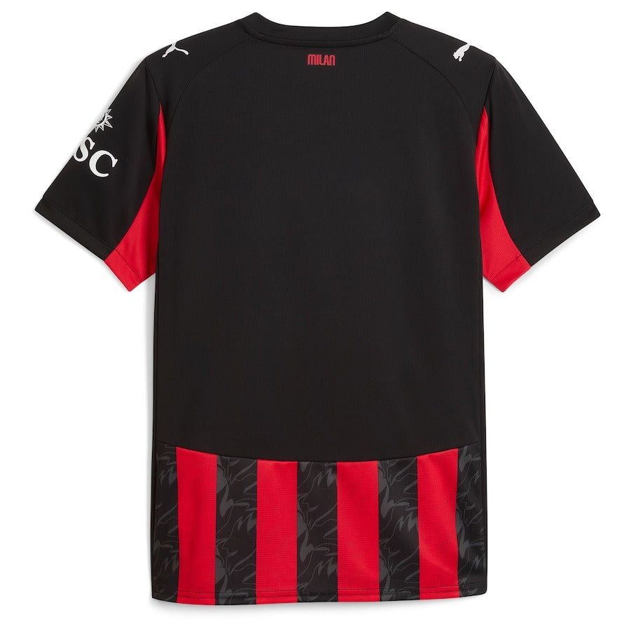 maillot domicile AC Milan saison 2025 2026 rouge et noir avec écusson officiel