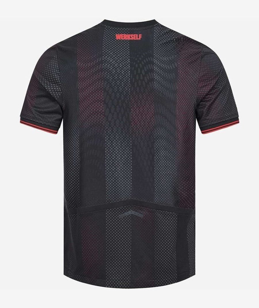 maillot domicile Bayer Leverkusen saison vingt vingt cinq vingt vingt six rouge et noir
