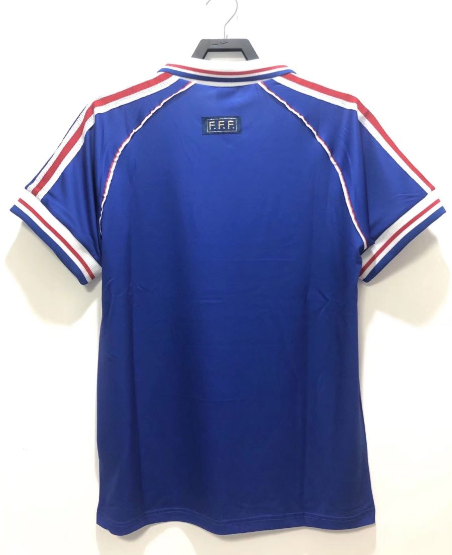Maillot domicile équipe de France 1998 bleu avec coq