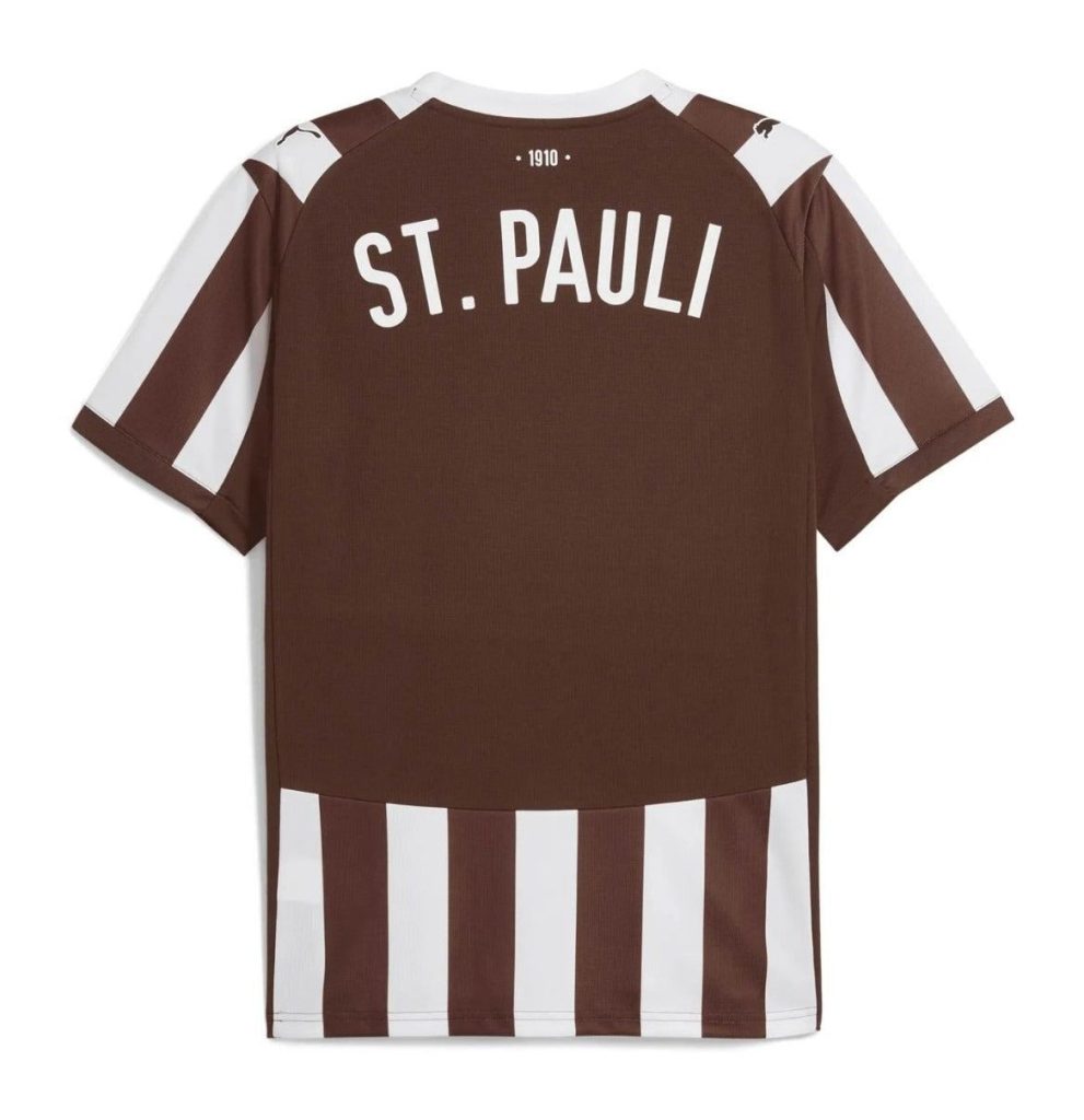 Maillot domicile FC Sankt Pauli saison deux mille vingt cinq deux mille vingt six jersey officiel noir et blanc