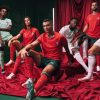 maillot domicile Portugal saison deux mille vingt cinq rouge et vert