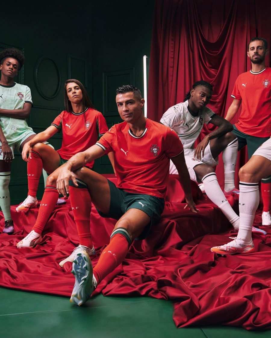 maillot domicile Portugal saison deux mille vingt cinq rouge et vert