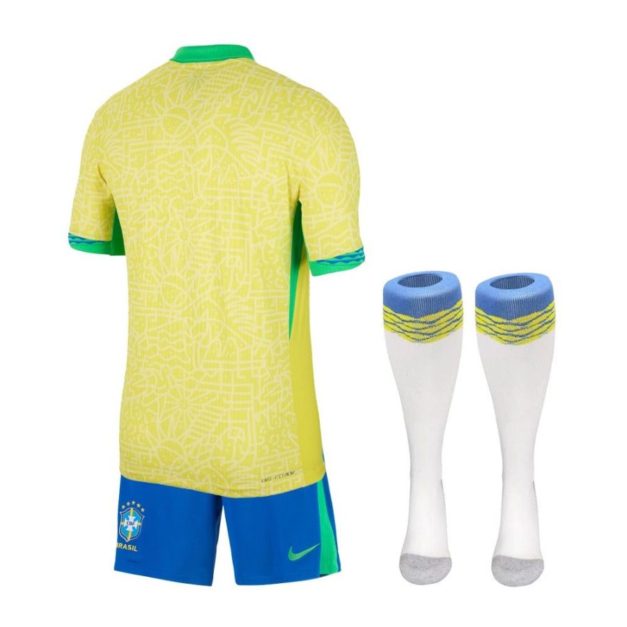 maillot enfant brésil domicile 2024 jaune et vert tenue de football