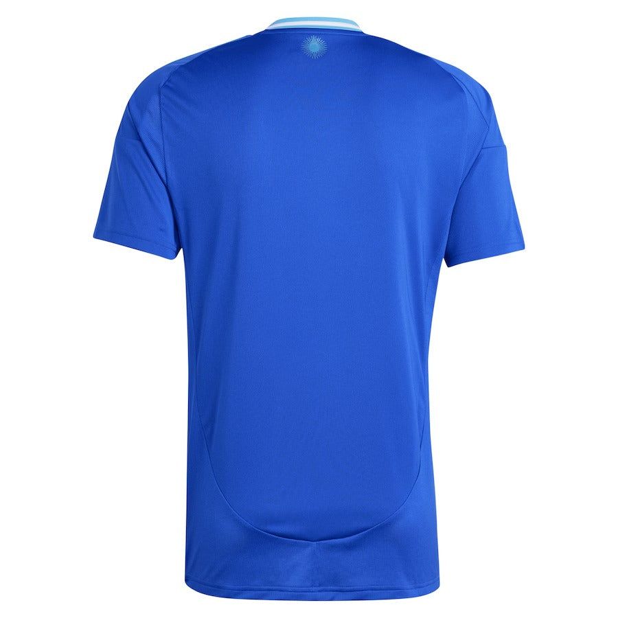 maillot extérieur Argentine saison deux mille vingt quatre bleu marine et blanc tenue de football