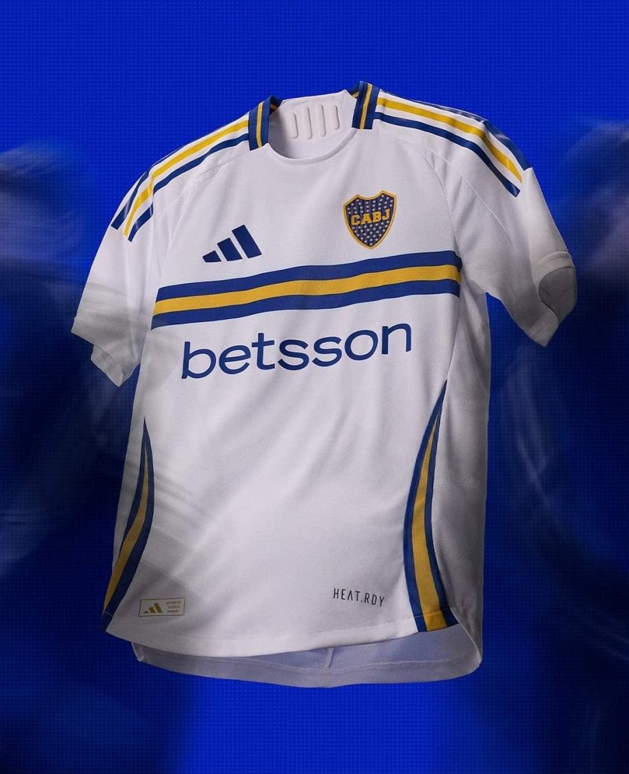 maillot extérieur Boca Juniors saison 2024 2025 bleu et jaune