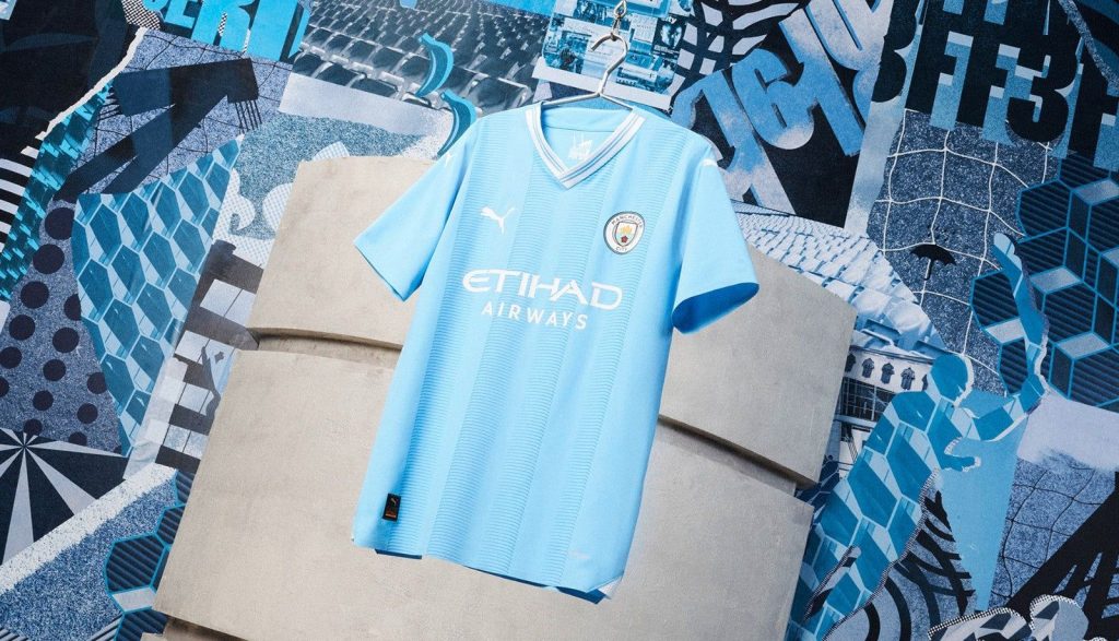 maillot officiel Manchester City jersey home Premier League 2023 2024