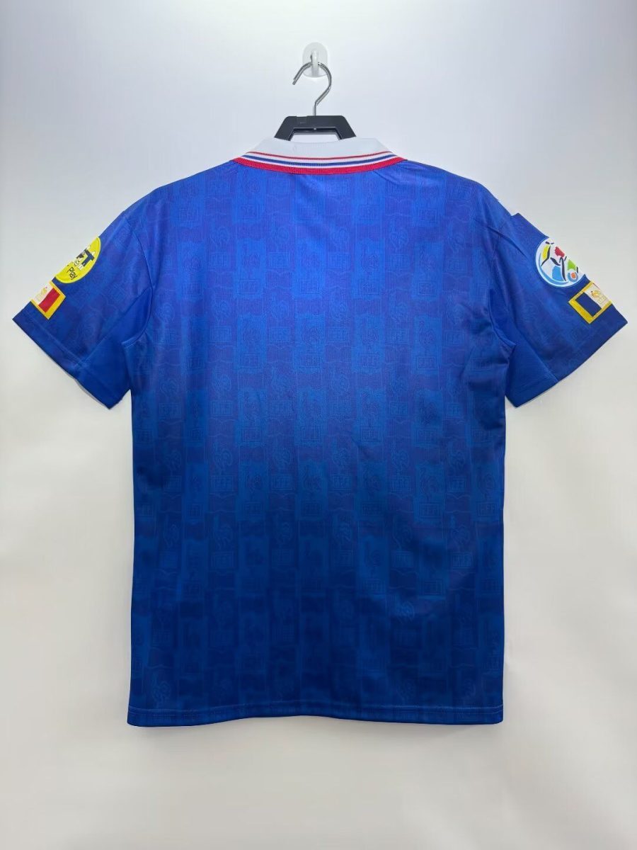 Maillot vintage bleu des Bleus version domicile avec écusson