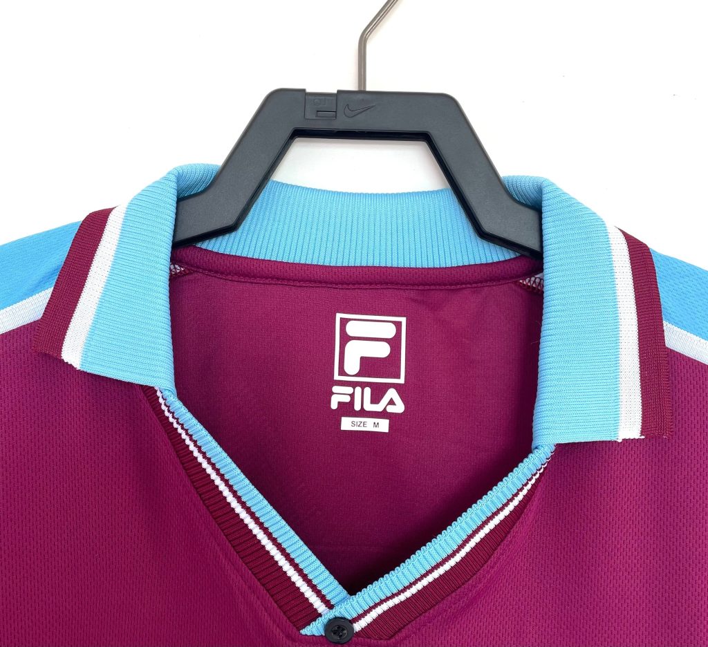 maillot West Ham United rétro bordeaux et bleu
