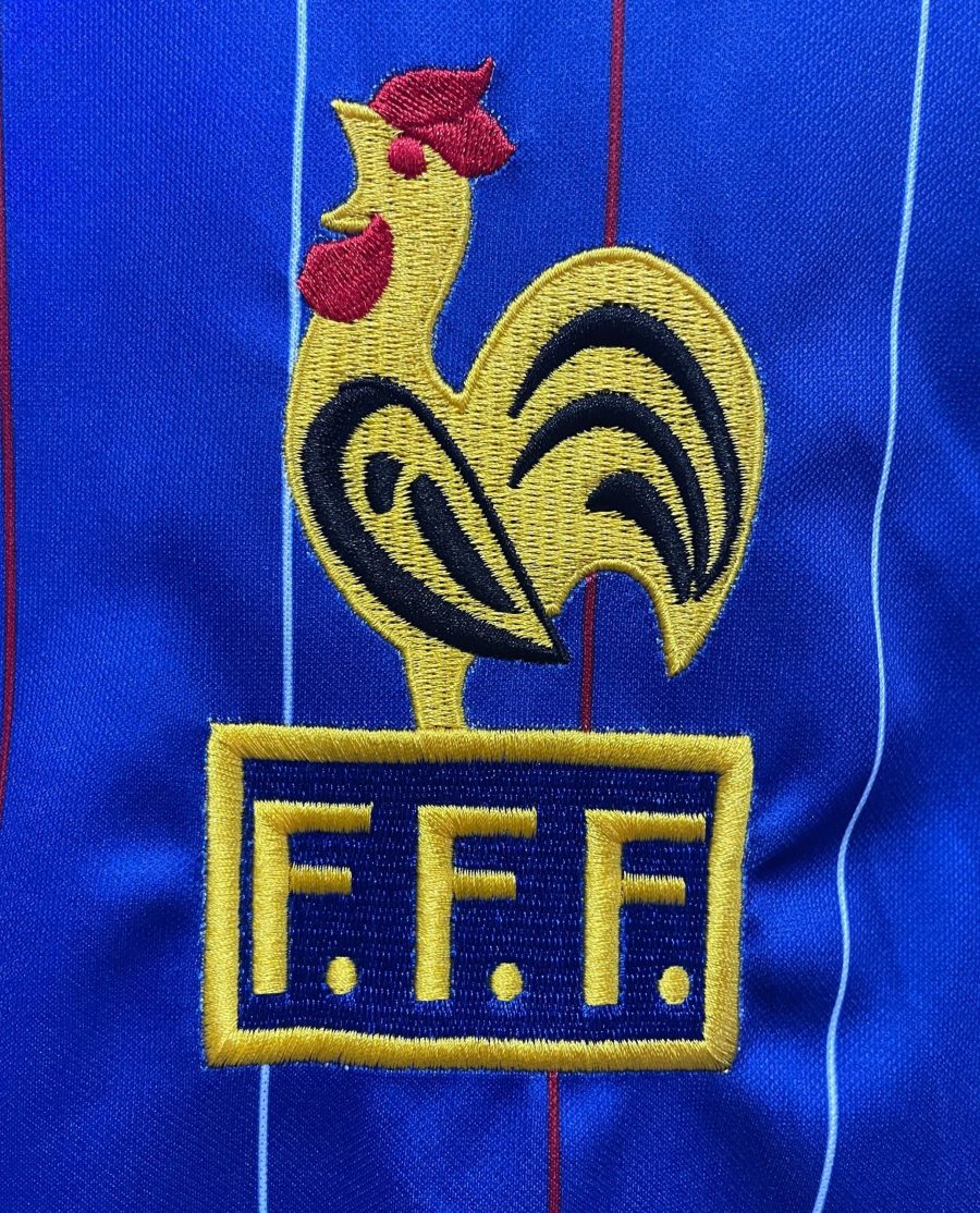 Tunique football France domicile année mille neuf cent quatre vingt deux style classique