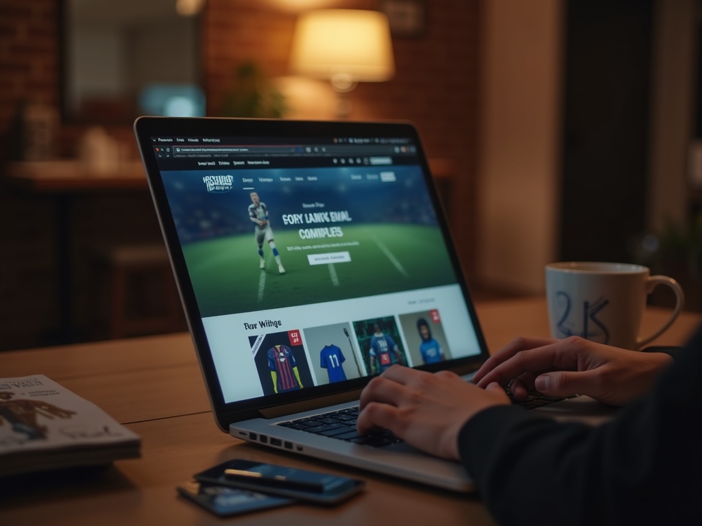 Achat en ligne d'un maillot de foot officiel sur une boutique internet