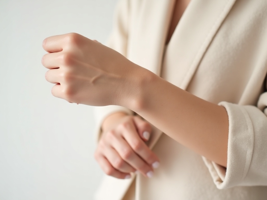 Poignet peau claire pour identifier la sous-tonalité froide ou chaude