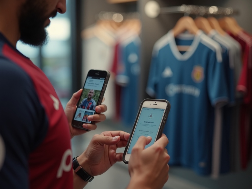 Scan NFC pour vérifier l'authenticité d'un maillot de foot officiel