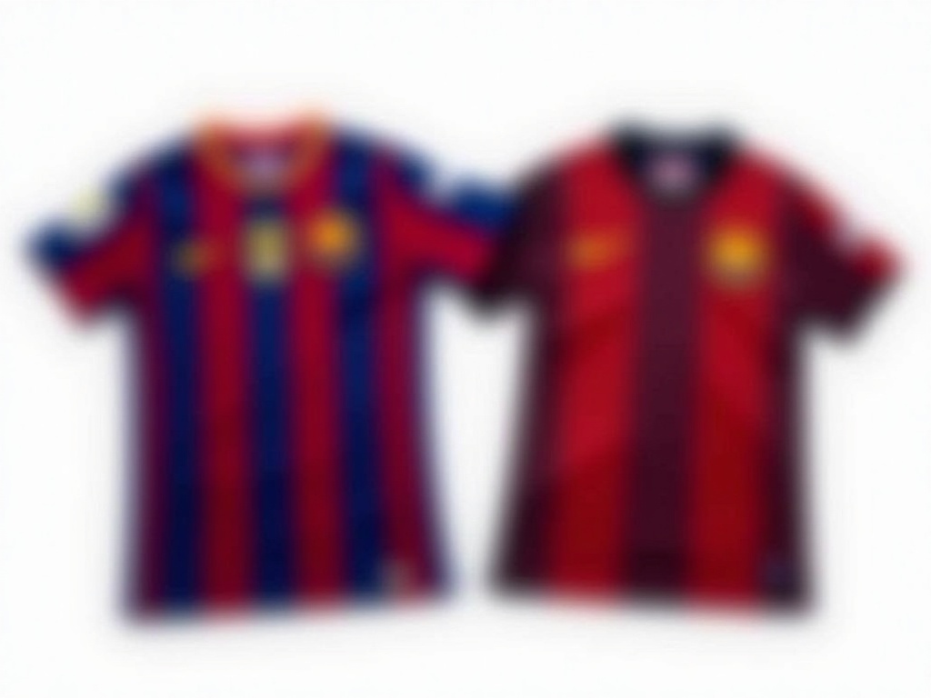 Comparaison vrai et faux maillot Barcelone côte à côte