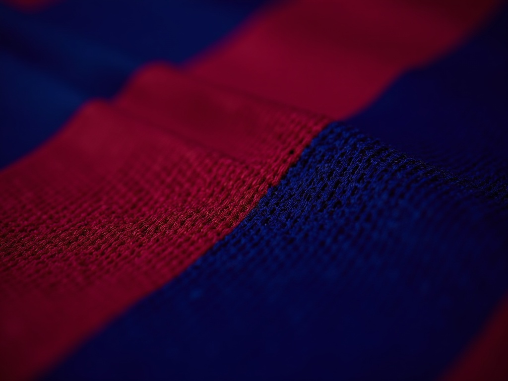 Texture du tissu d'un maillot Barcelone officiel Nike en gros plan