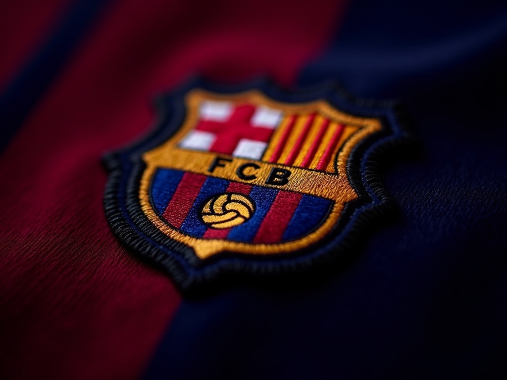 Ecusson officiel FC Barcelone sur maillot de foot authentique