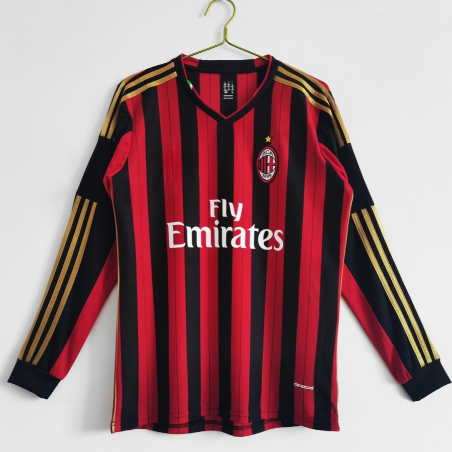 Maillot AC Milan Domicile 2013-2014 Manches Longues Rétro