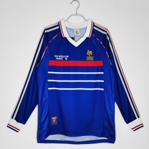 Maillot France Domicile Rétro 1998 Manches Longues