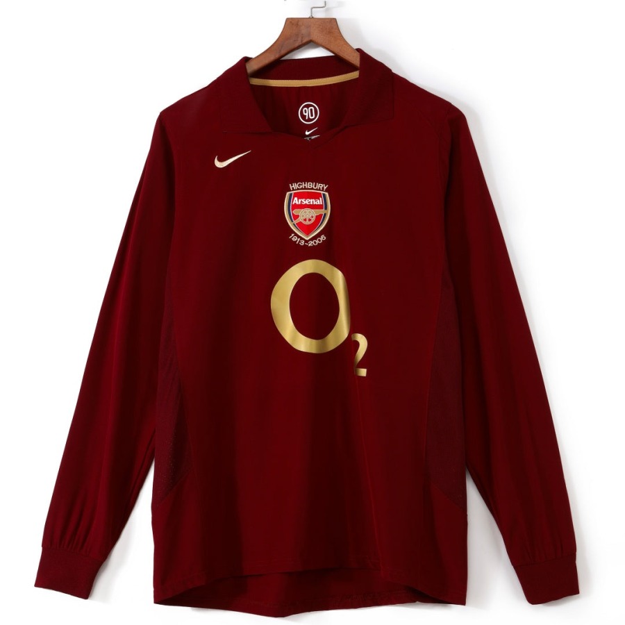 ab42aed18b3d7a7886ef8f50f99c1c90.jpg Maillot Arsenal Domicile 2005-2006 Manches Longues Retro