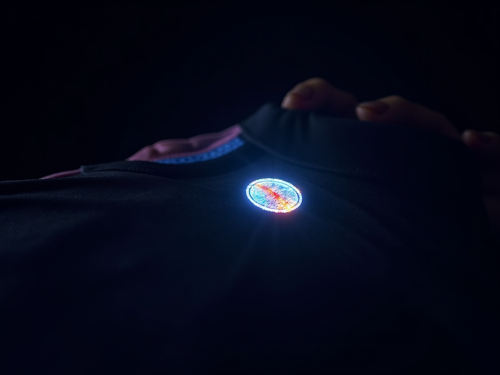 Maillot de foot avec code holographique brillant sous la lumière