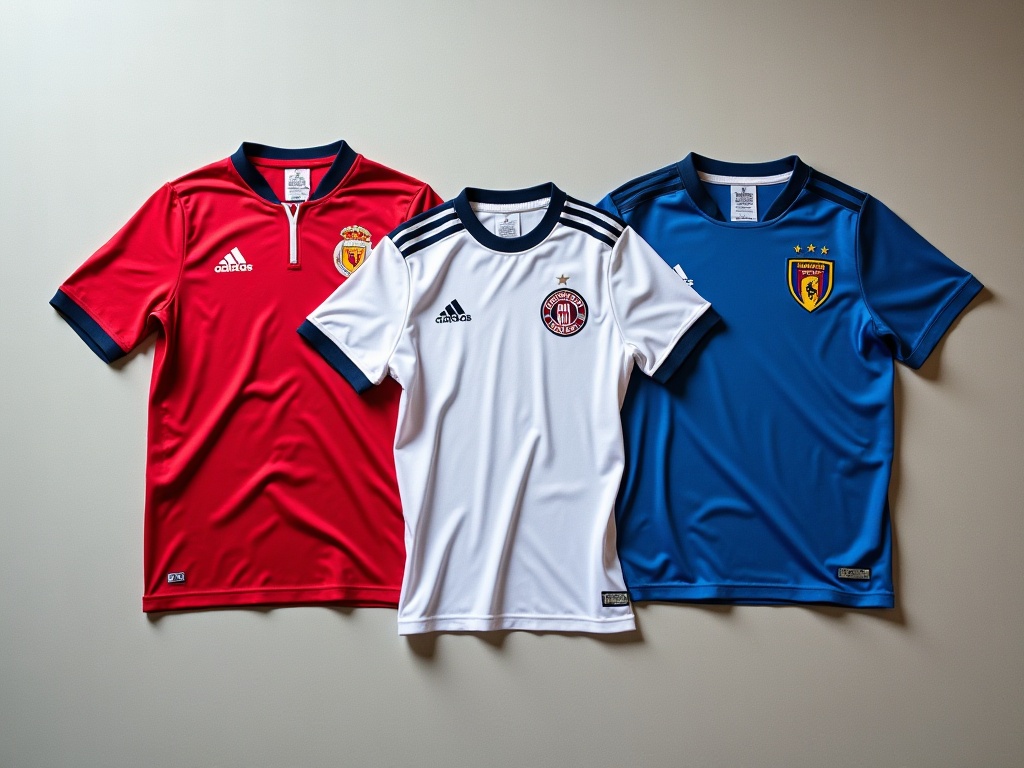 Comparaison visuelle entre un maillot de foot authentique et une réplique côte à côte