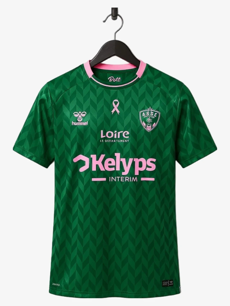 maillot-saint-etienne-octobre-rose-2025-2026 studio v12 Maillot Saint-Étienne Octobre Rose 2025-2026