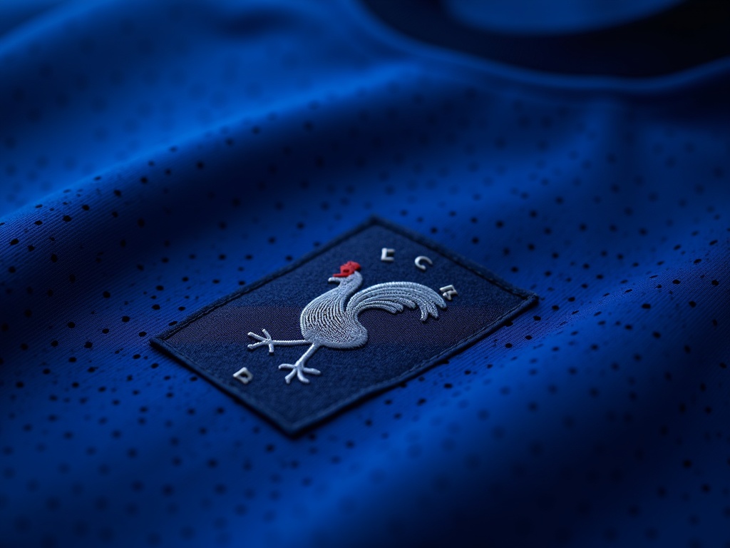 Détail du tissu Dri-FIT ADV sur le maillot bleu équipe de France