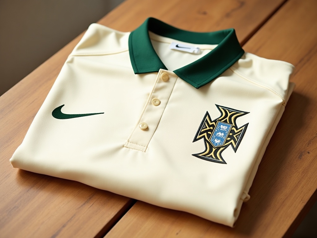 Maillot extérieur Portugal 2026 blanc crème avec détails vert foncé