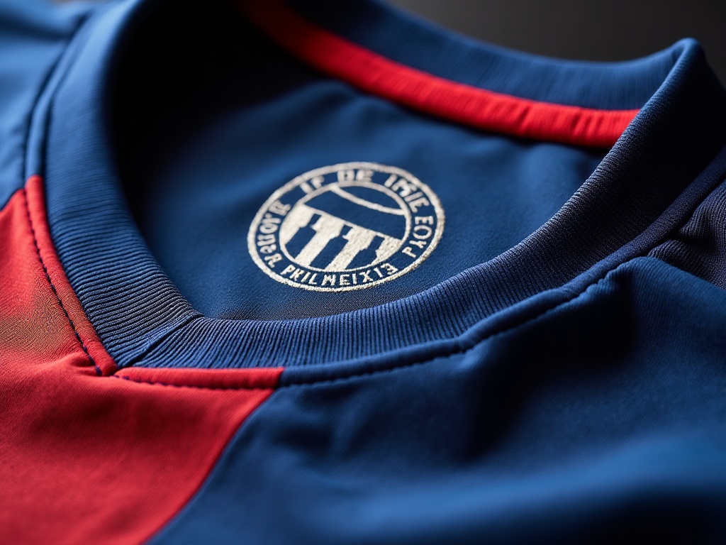 Détail étiquette officielle sur un maillot de foot homologué