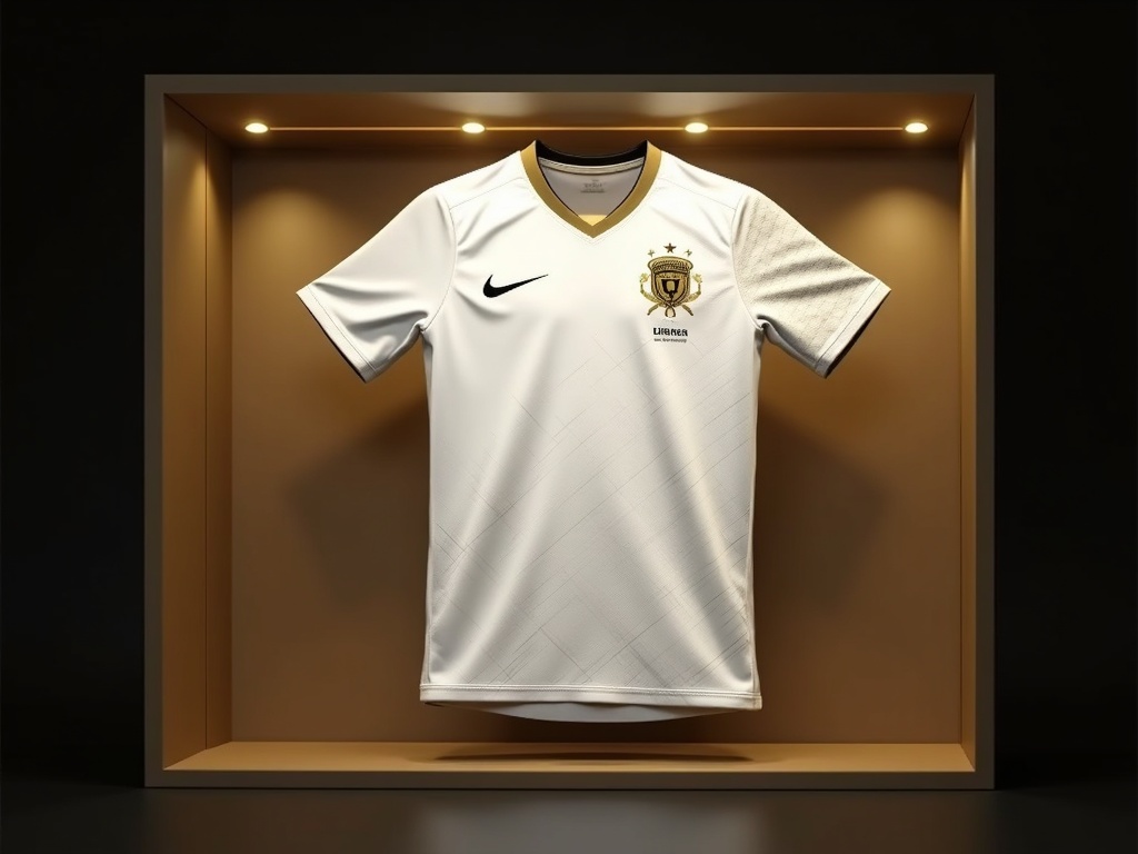 Maillot de foot concept édition limitée blanc et or dans un coffret collector