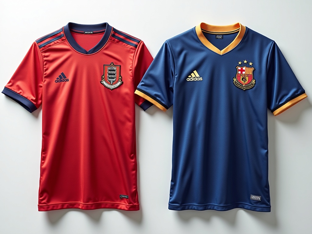 Comparaison écusson brodé maillot de foot authentique versus contrefaçon