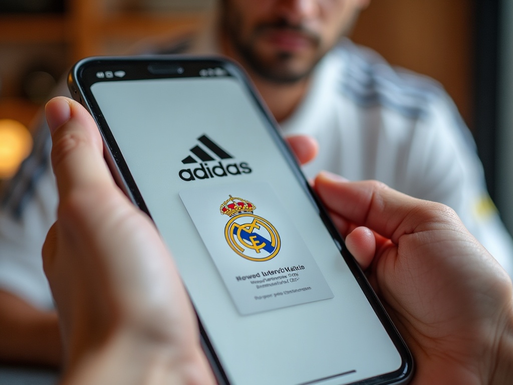 Scan NFC puce authentification maillot Real Madrid Adidas 2026