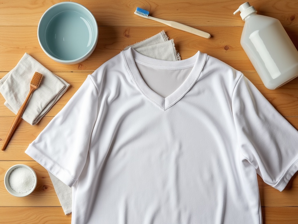 Kit de détachage naturel pour maillot de foot : eau froide, sel, eau oxygénée, bicarbonate et brosse douce