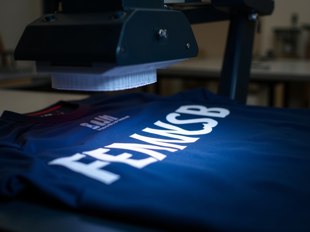 Application d'un flocage flock sur un maillot de foot équipe de France bleu marine