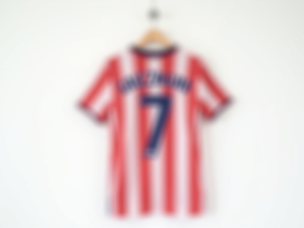 Dos d'un maillot Atletico Madrid rouge et blanc avec flocage officiel GRIEZMANN 7