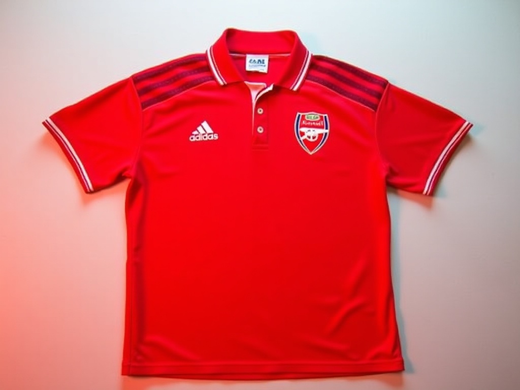 Maillot Arsenal 1988-1989 vintage JVC rouge col pointe