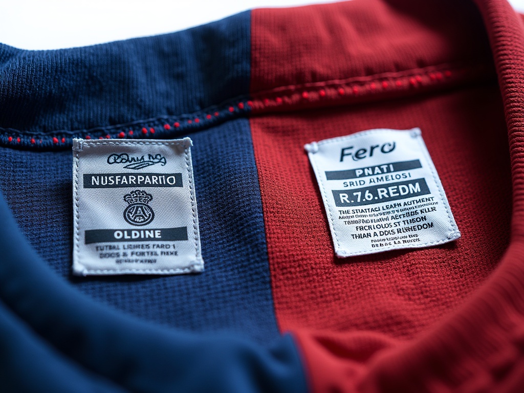 Comparaison étiquette intérieure vrai et faux maillot PSG Nike
