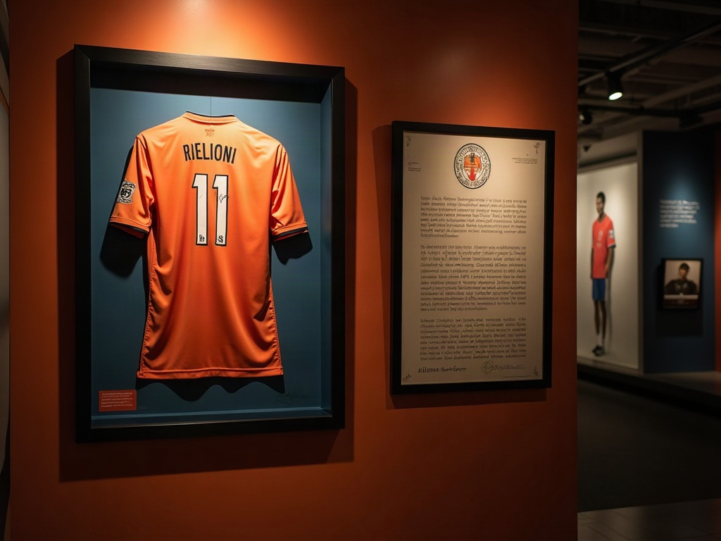 Maillot de foot signé encadré avec son certificat d'authenticité dans un cadre de collection