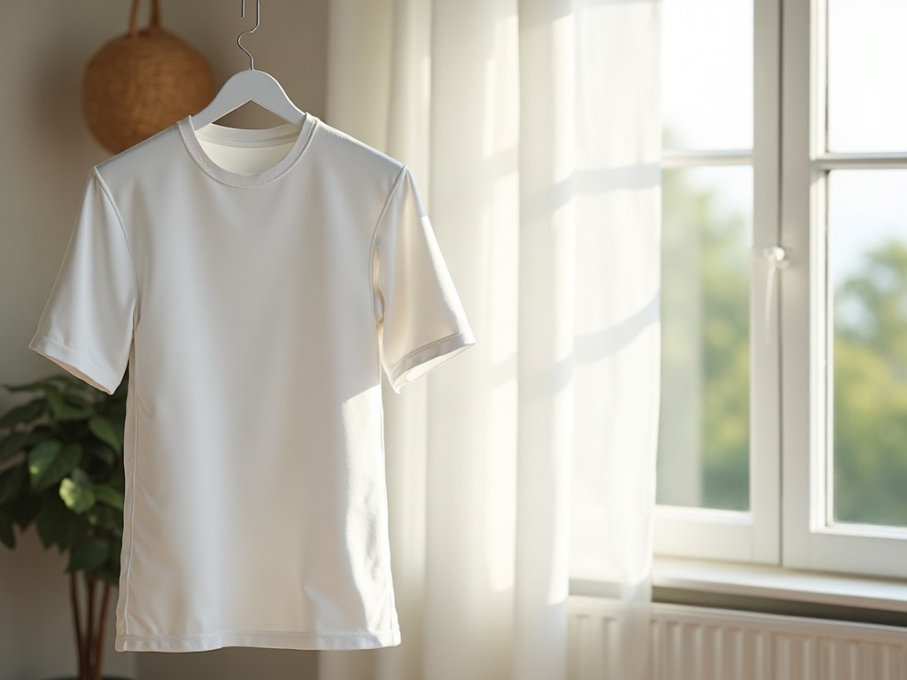 Maillot de foot blanc propre séchant à l'air libre après lavage
