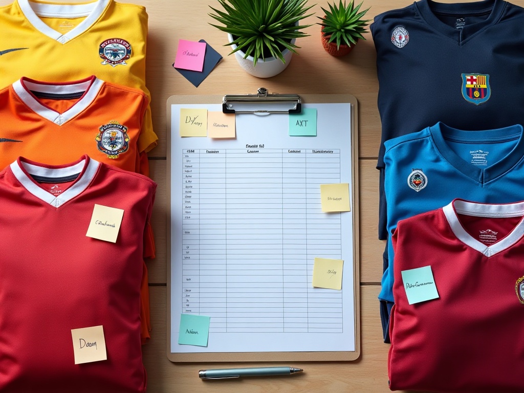 Organisation de commande de flocage pour une équipe de foot amateur avec liste de joueurs