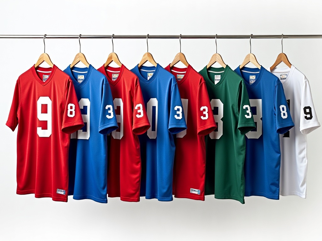 Différentes polices de flocage sur des maillots de foot de club amateur